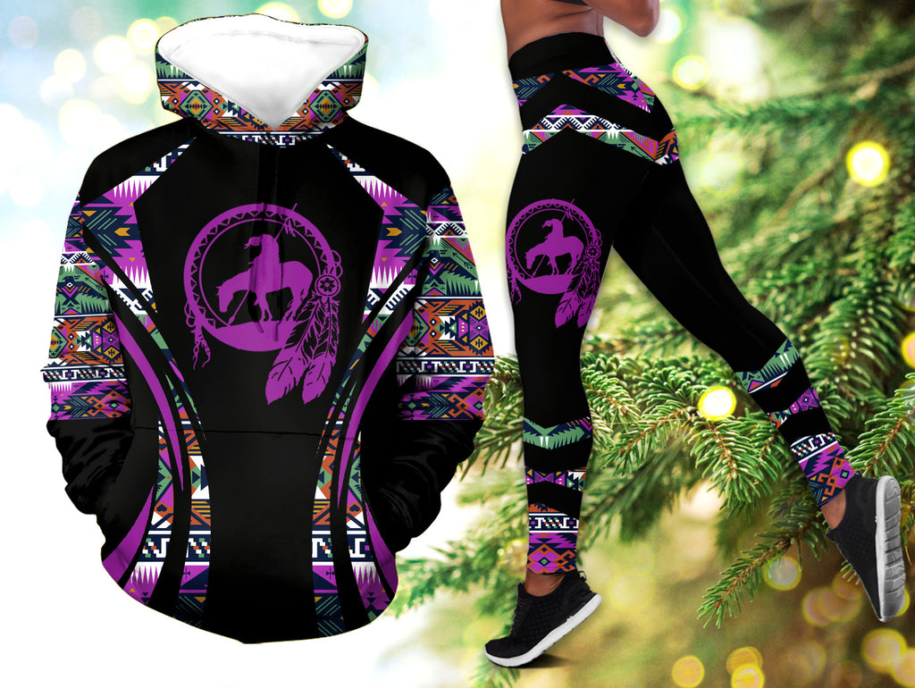 Powwow StoreHLS00713 Pattern Native 3D Hoodie Legging Set