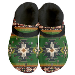 Powwow Storegb nat0001 pattern native american classic clogs with fleece shoes