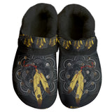 GB-NAT00151-02 Dreamcatcher Colorful Native American Classic Clogs with Fleece Shoes