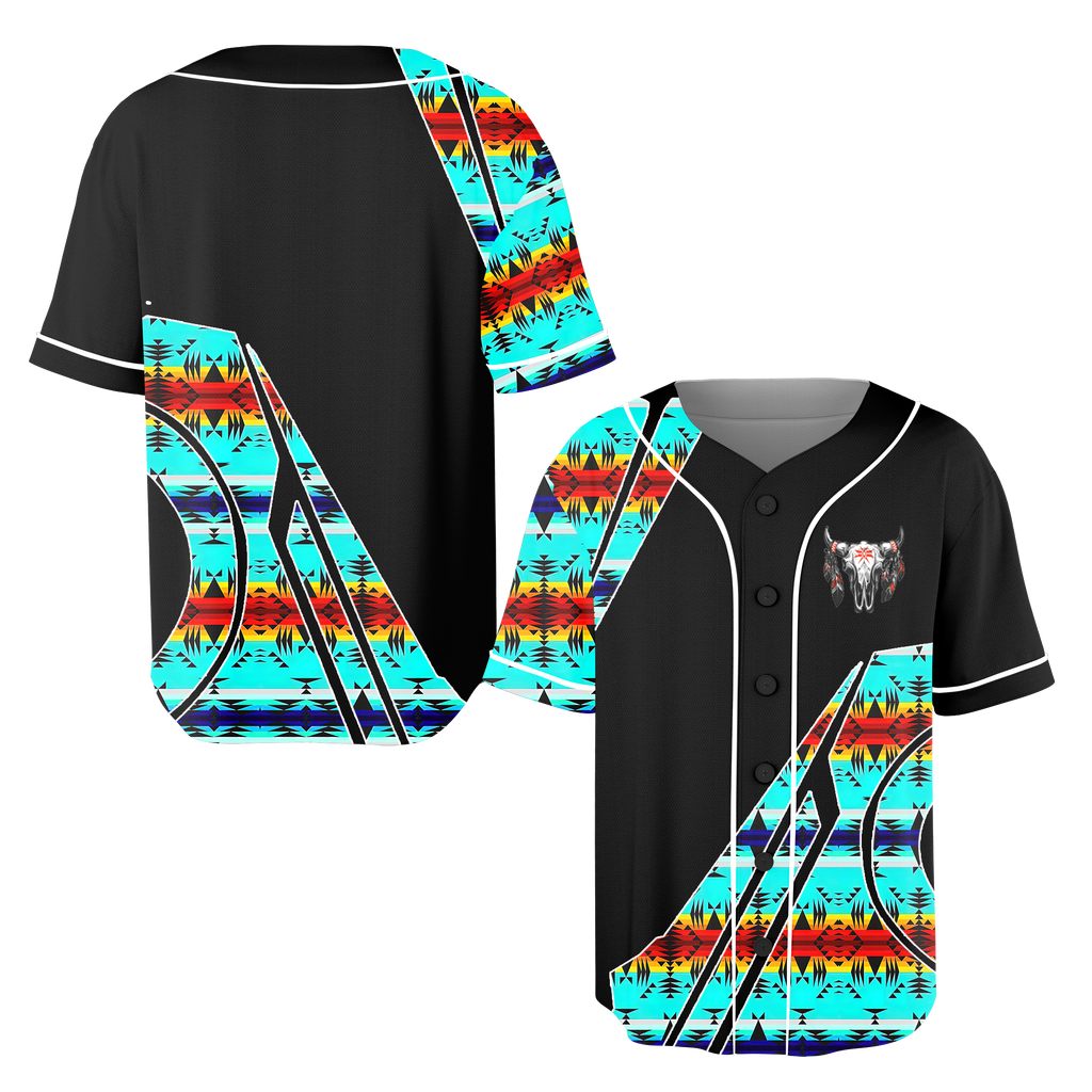 Powwow StoreBJ00052 Pattern Native Baseball Jersey