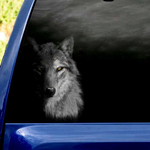 Wolf Head Decal Car Sticker Native American Design
