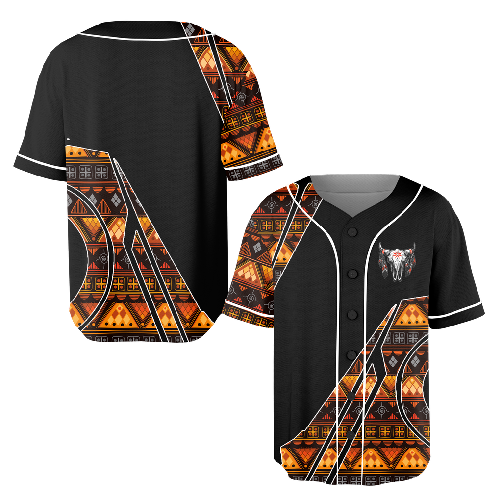 Powwow StoreBJ00053 Pattern Native Baseball Jersey