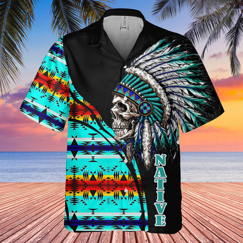 Powwow StoreGBHW000232 Tribe Design Native American Hawaiian Shirt 3D