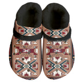 Powwow Storegb nat0002 pattern native american classic clogs with fleece shoes