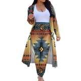 Powwow StoreGBNAT00057 Tribe Design Native American Cardigan Coat Long Pant Set