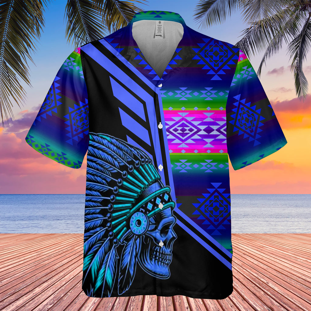 Powwow StoreGBHW000267 Tribe Design Native American Hawaiian Shirt 3D