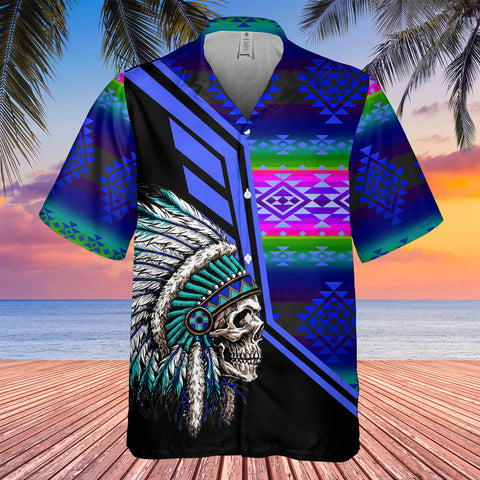 Powwow StoreGBHW000266 Tribe Design Native American Hawaiian Shirt 3D