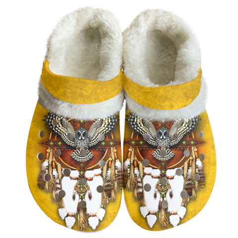 GB-NAT0007 Pattern Native American Classic Clogs with Fleece Shoes