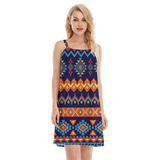 Powwow StoreGBHS00015 Native  Design Women's Oneck Cami Dress