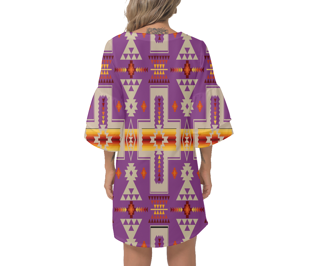 Powwow Storegb nat00062 07 native design print womens v neck dresss