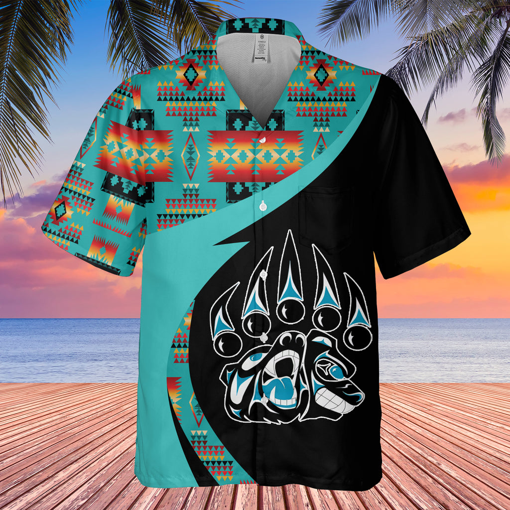 Powwow StoreGBHW000967  Tribe Design Native American Hawaiian Shirt 3D