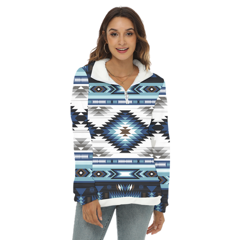 GB-NAT00528 Native American Women's Borg Fleece Sweatshirt