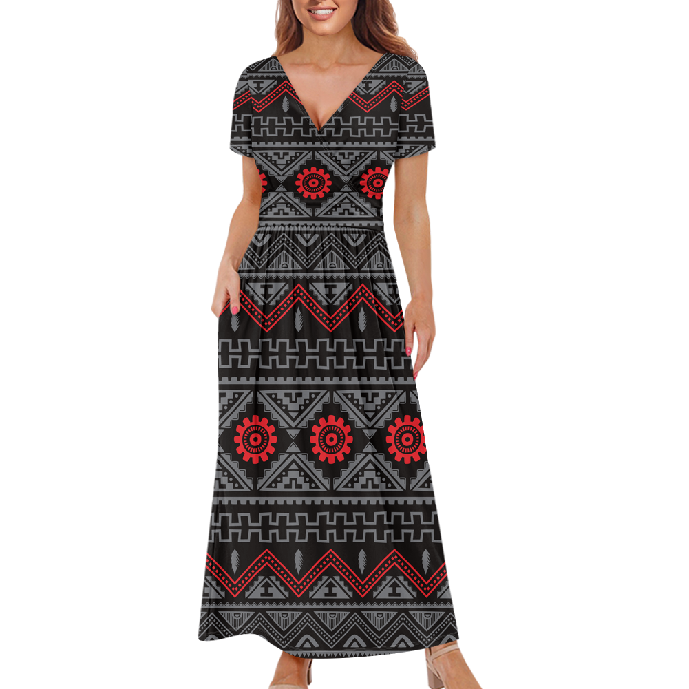 Powwow StoreGBNAT00595 Pattern Native Ladies Dress