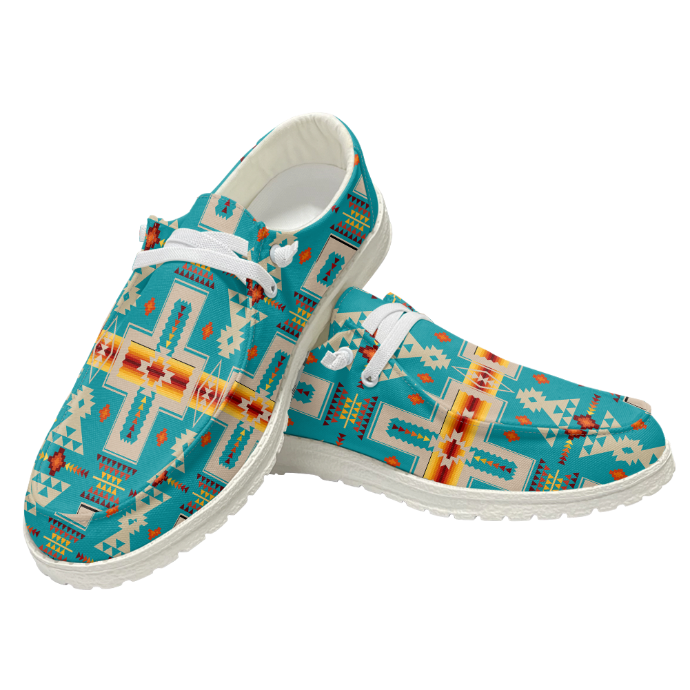 Powwow StoreGBNAT0006205 Pattern Native Lace Up Loafers