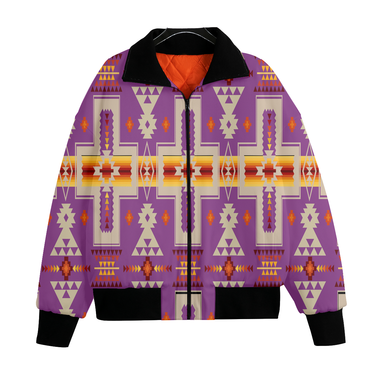 Powwow StoreGBNAT0006207 Pattern Native American Unisex Knitted Fleece Lapel Outwear