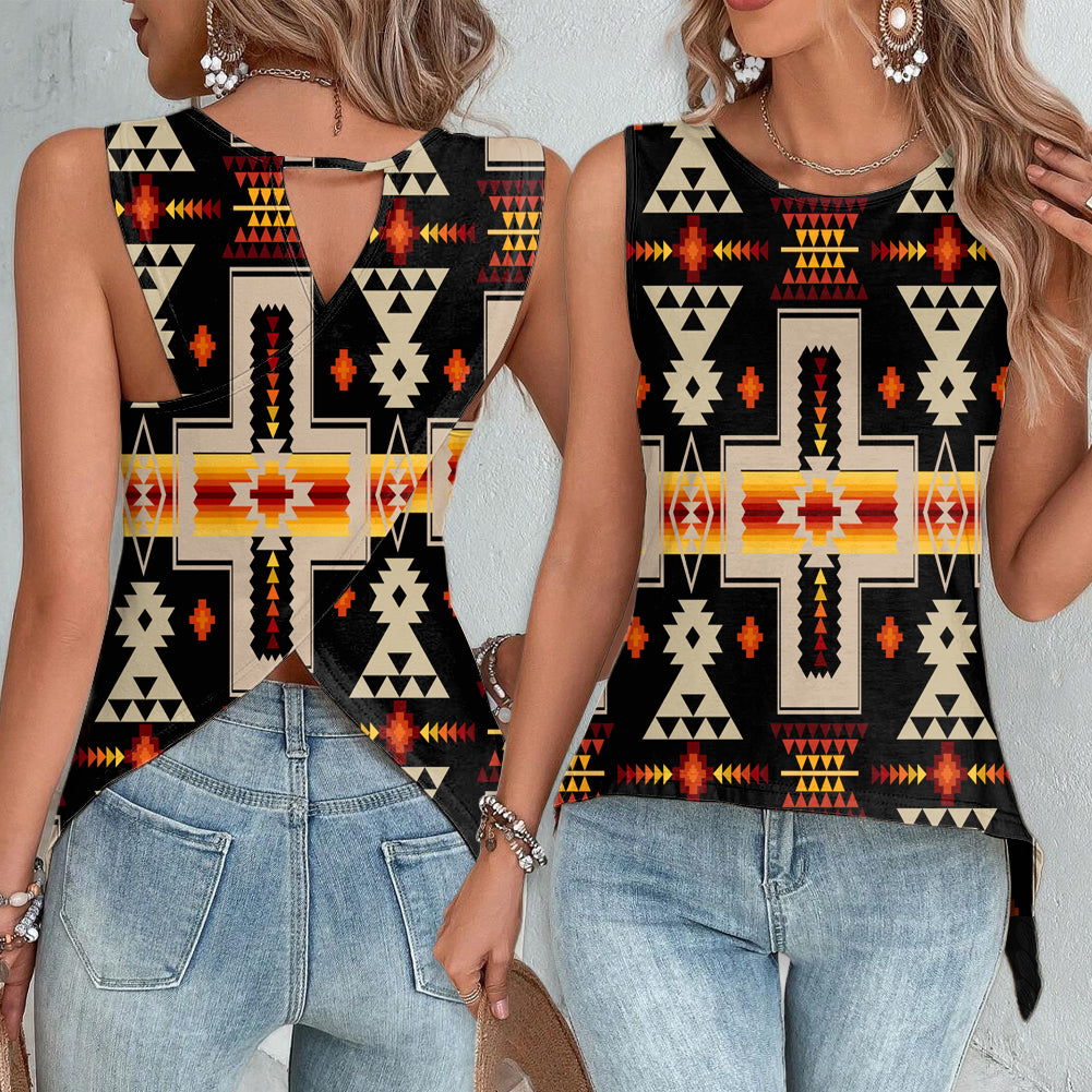 Powwow StoreGBNAT0006201 Pattern Native Cross Back Top