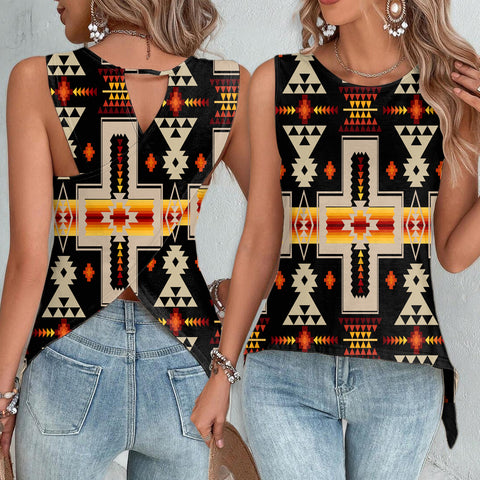 Powwow StoreGBNAT0006201 Pattern Native Cross Back Top