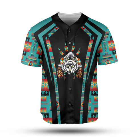 Powwow StoreBJ00012 Pattern Native Baseball Jersey