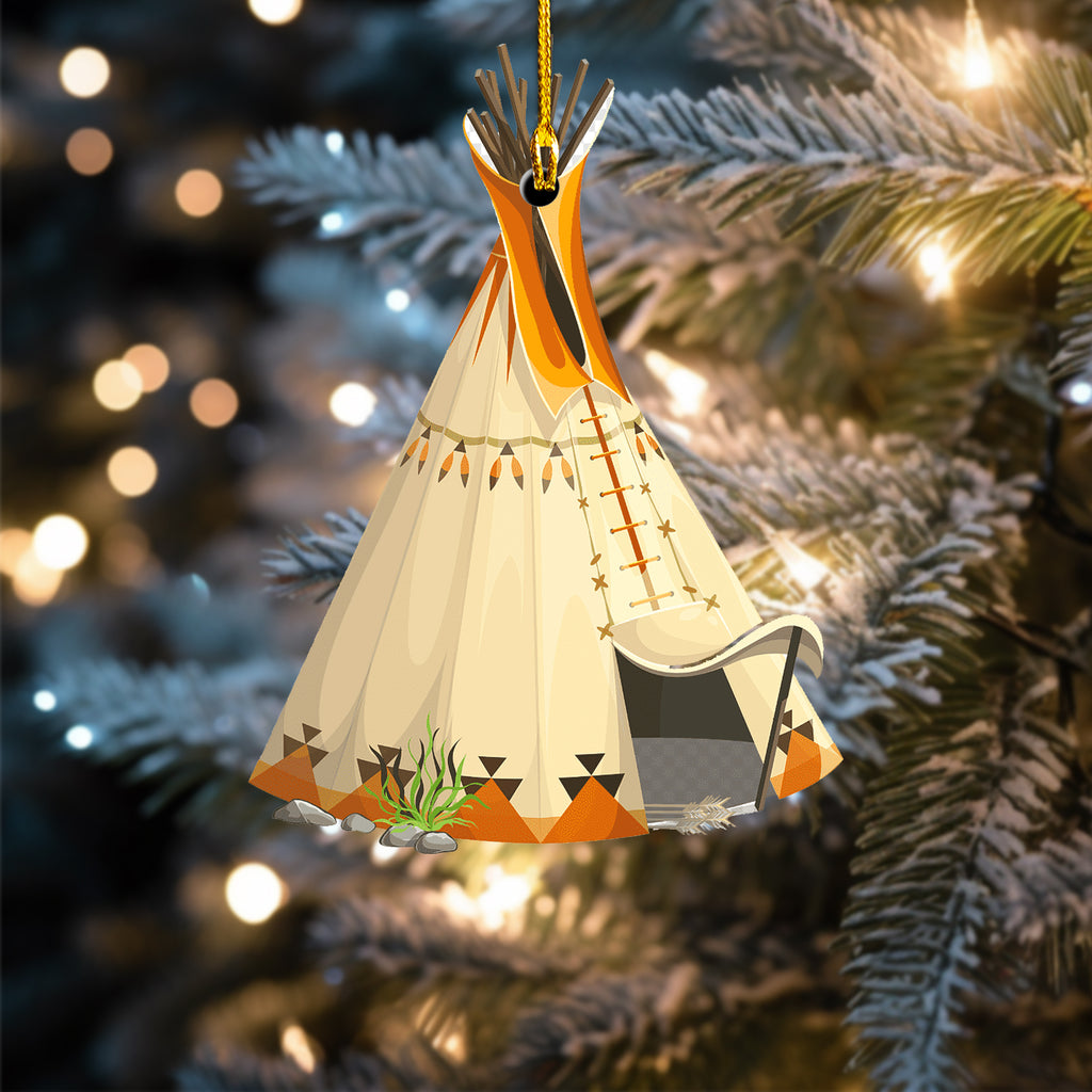 Powwow StoreORM0036  Indian Tents Christmas Tree Acrylic Ornaments