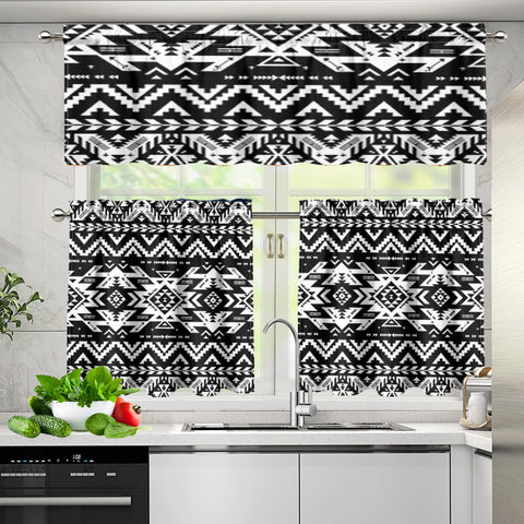GB-NAT00441 Pattern Native American  Curtain Valance and Kitchen Tiers Set