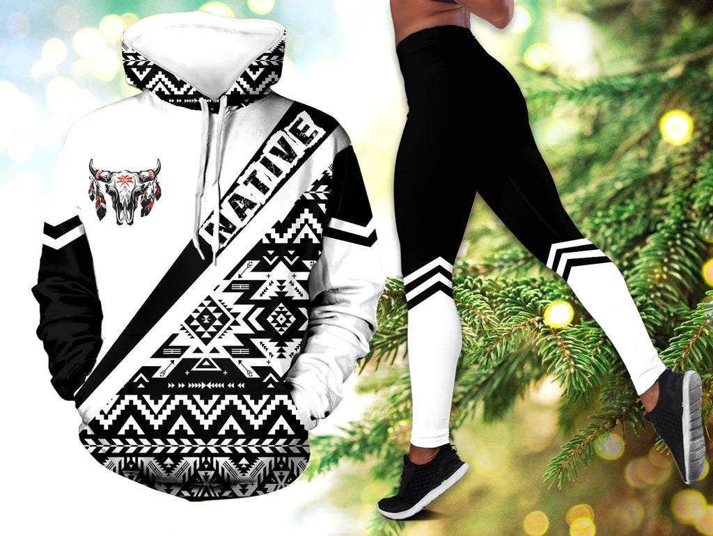 Powwow StoreHLS000991 Pattern  Native 3D Hoodie Legging Set