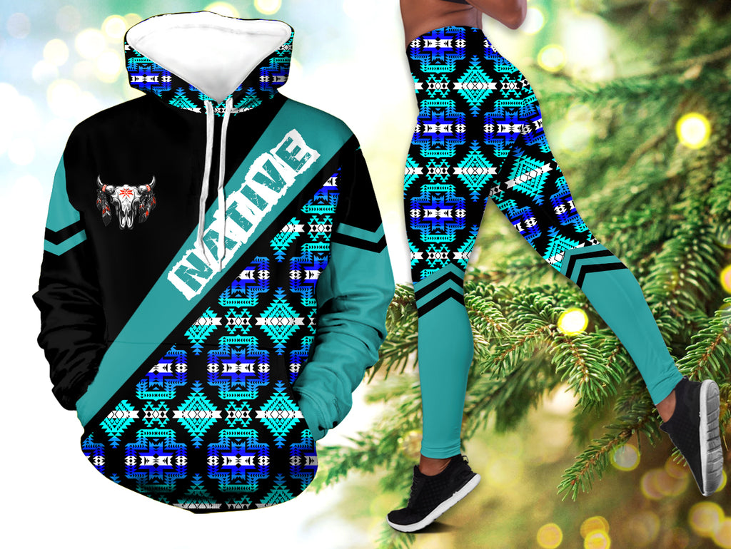 Powwow StoreHLS000992 Pattern  Native 3D Hoodie Legging Set