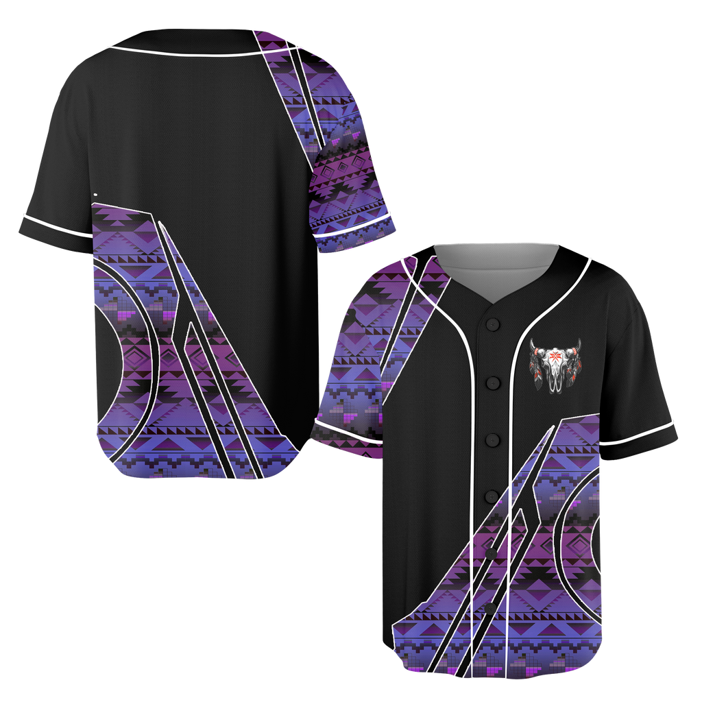 Powwow StoreBJ00058 Pattern Native Baseball Jersey