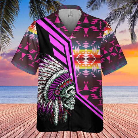 Powwow StoreGBHW000264Tribe Design Native American Hawaiian Shirt 3D