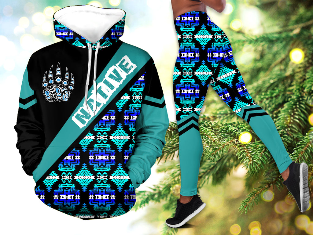 Powwow StoreHLS000993 Pattern  Native 3D Hoodie Legging Set