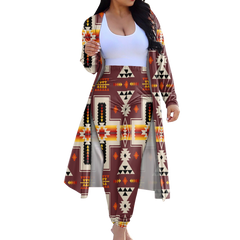 Powwow Storeclp00019 tribe design native american cardigan coat long pant set