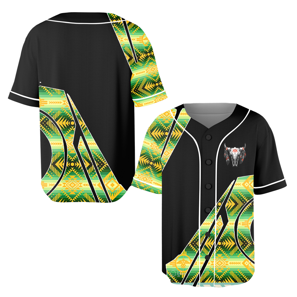 Powwow StoreBJ00060 Pattern Native Baseball Jersey