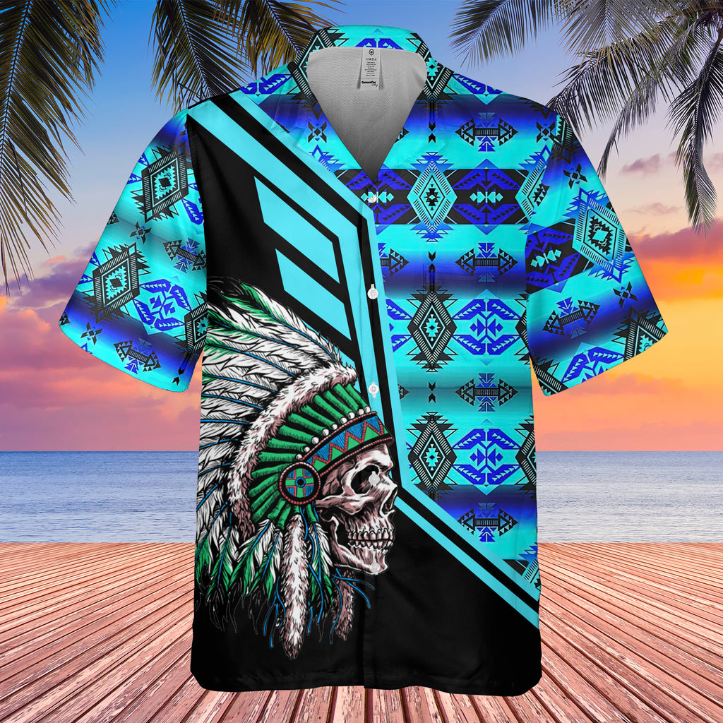 Powwow StoreGBHW000262 Tribe Design Native American Hawaiian Shirt 3D