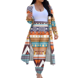 Powwow StoreGBNAT00035 Tribe Design Native American Cardigan Coat Long Pant Set