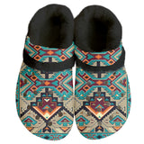 Powwow Storegb nat00016 pattern native american classic clogs with fleece shoes