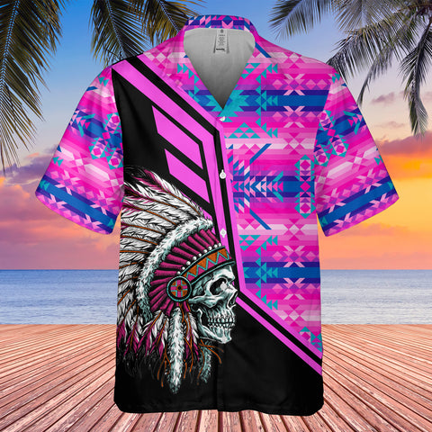 Powwow StoreGBHW000261 Tribe Design Native American Hawaiian Shirt 3D