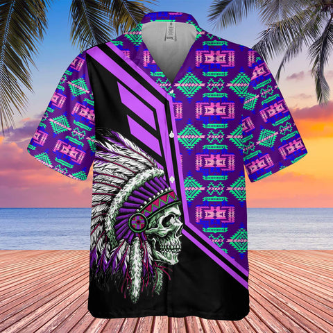 Powwow StoreGBHW000260 Tribe Design Native American Hawaiian Shirt 3D