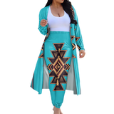 Powwow StoreGBNAT00064 Tribe Design Native American Cardigan Coat Long Pant Set