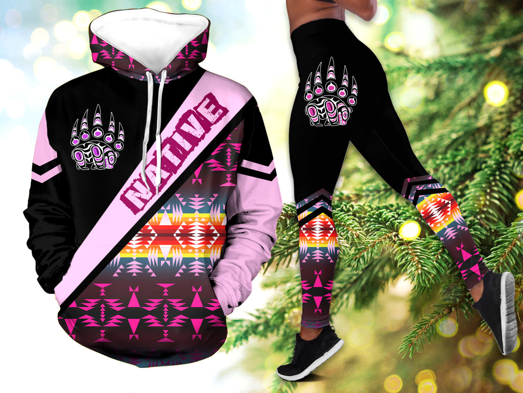 Powwow StoreHLS000998 Pattern  Native 3D Hoodie Legging Set