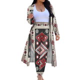 Powwow StoreGBNAT00073 Tribe Design Native American Cardigan Coat Long Pant Set