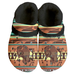 GB-NAT00024 Pattern Native American Classic Clogs with Fleece Shoes