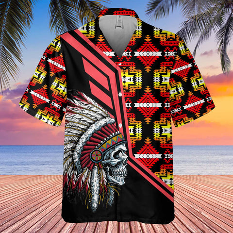 Powwow StoreGBHW000257 Tribe Design Native American Hawaiian Shirt 3D