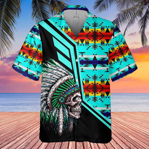 Powwow StoreGBHW000256 Tribe Design Native American Hawaiian Shirt 3D