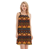 Powwow StoreGBNAT00644 Native  Design Women's Oneck Cami Dress