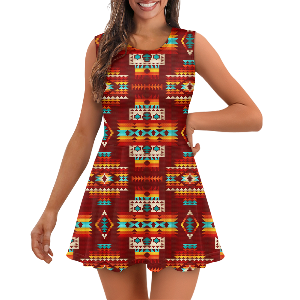 Powwow StoreGBNAT0040202 Pattern Native Cheerleaders Dress