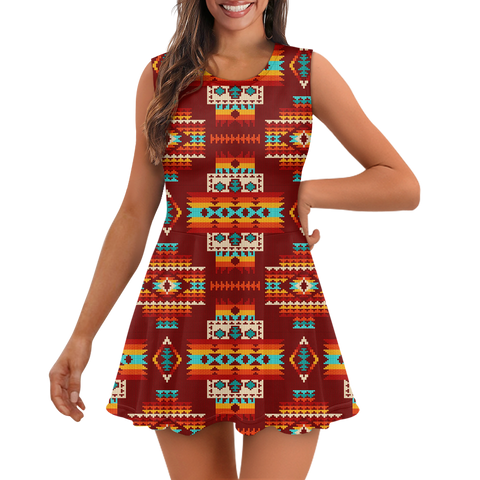 Powwow StoreGBNAT0040202 Pattern Native Cheerleaders Dress