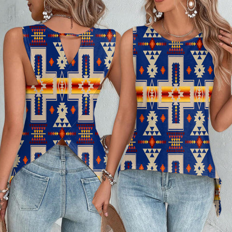 Powwow StoreGBNAT0006204 Pattern Native Cross Back Top