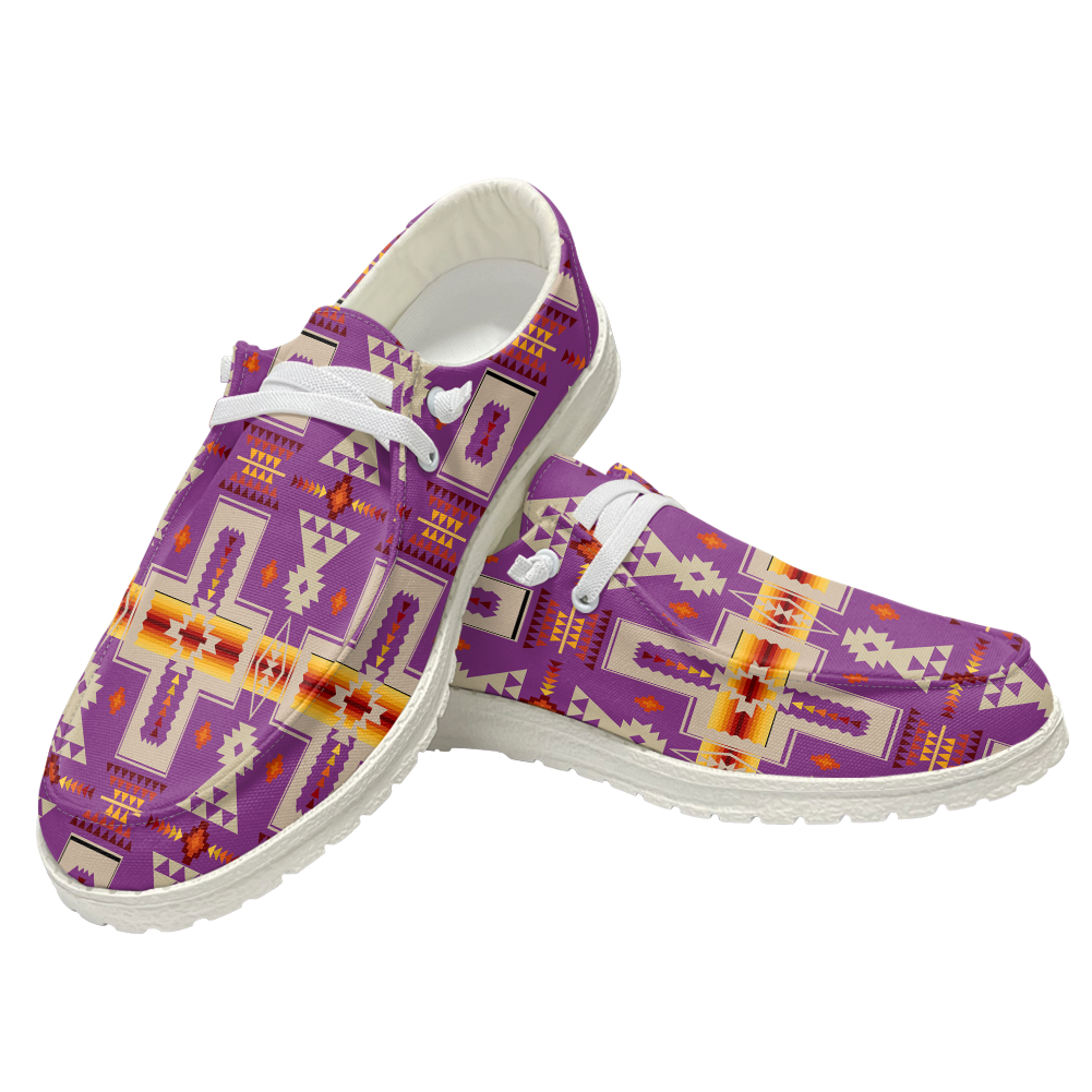 Powwow StoreGBNAT0006207 Pattern Native Lace Up Loafers