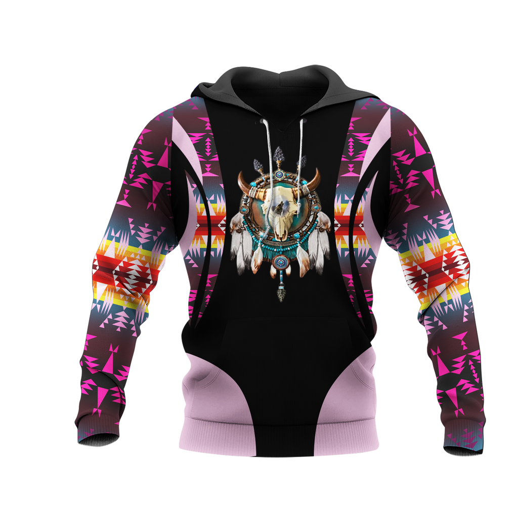 Powwow StoreHD001102 Pattern Native Pride 3D Hoodie