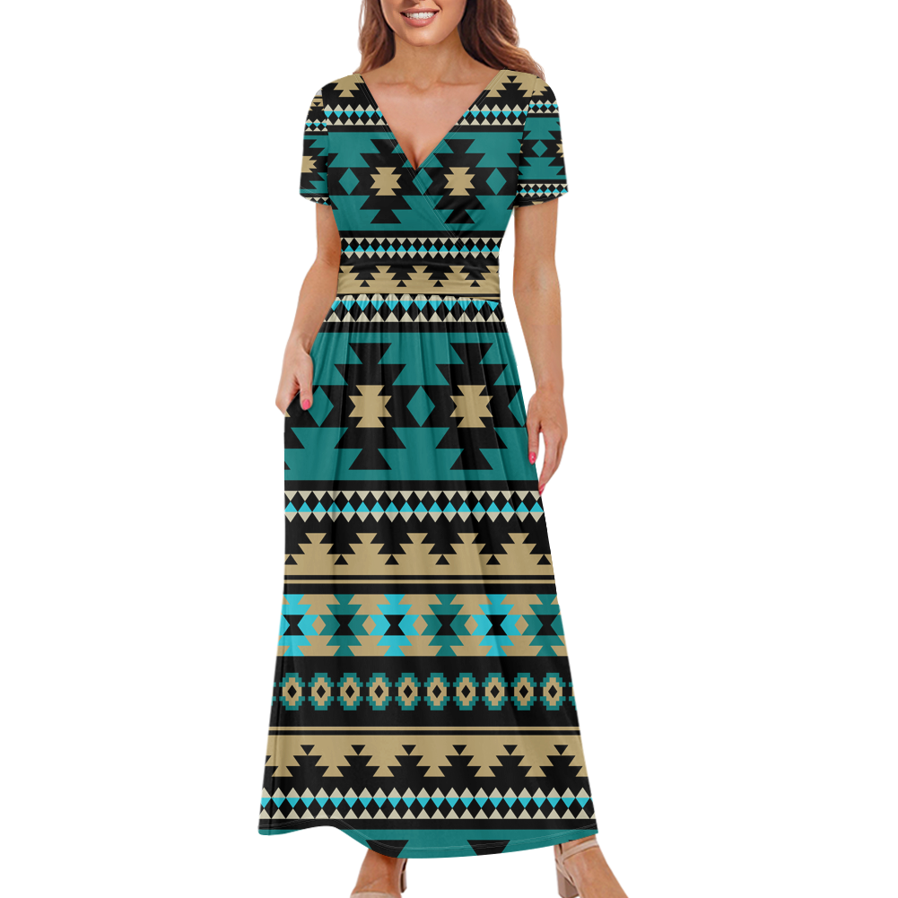 Powwow StoreGBNAT00509 Pattern Native Ladies Dress