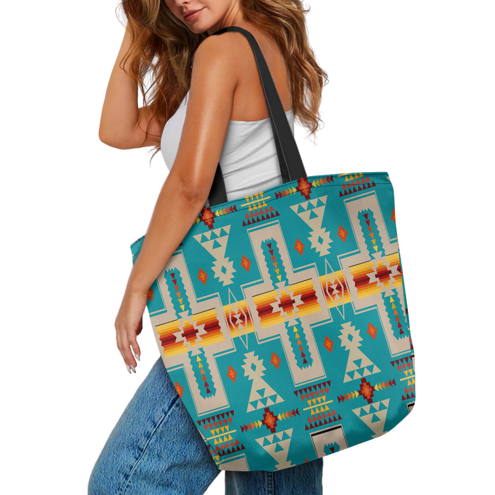 GB-NAT00062-05  Pattern Tribe Canvas Shopping Bag